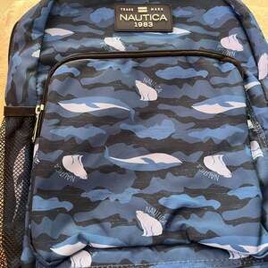 Nautica Kids School Backpack Shark Riders Pattern 16"